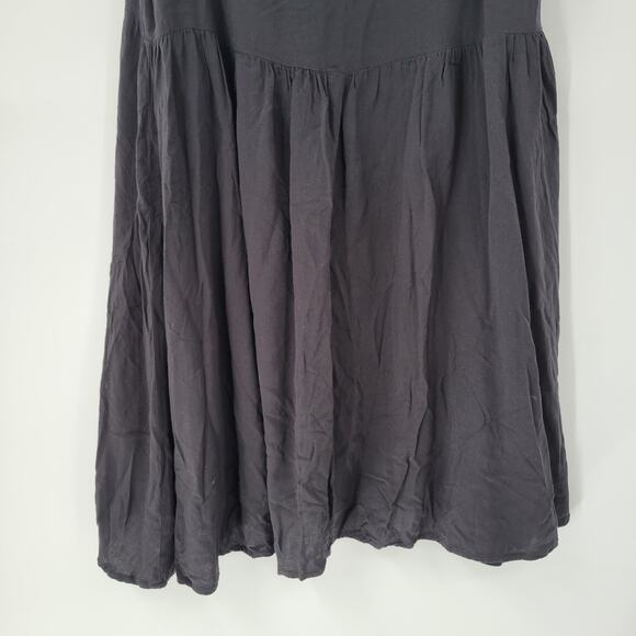 Forever 21 Babydoll Tank Womens S Black Rayon Scoop Neck Bow Tie Straps Flowy - Picture 3 of 13